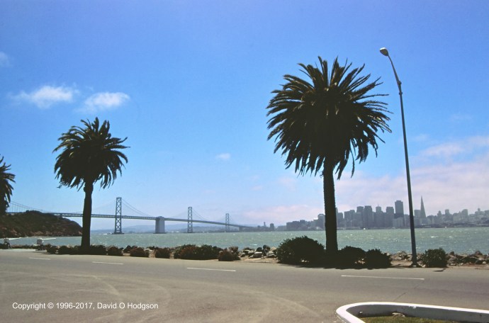 View of Bay Bridge and San Francisco from Treasure Island