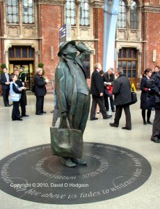 Statue of Sir John Betjeman at St. Pancras International Station