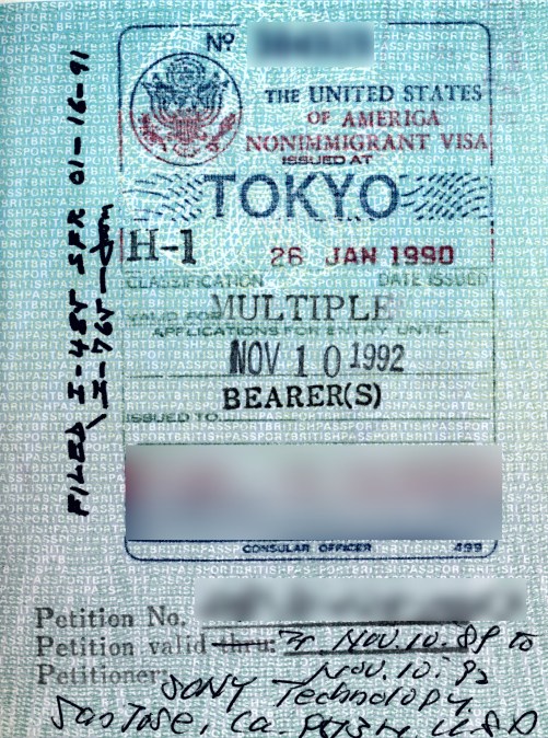 H1 Visa Passport Stamp