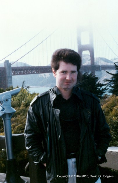 David at the Golden Gate Bridge - with hideous Mullet!