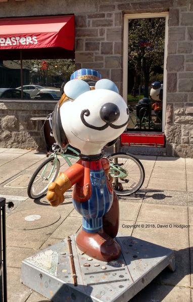 Snoopy as a SMART Conductor, Railroad Square