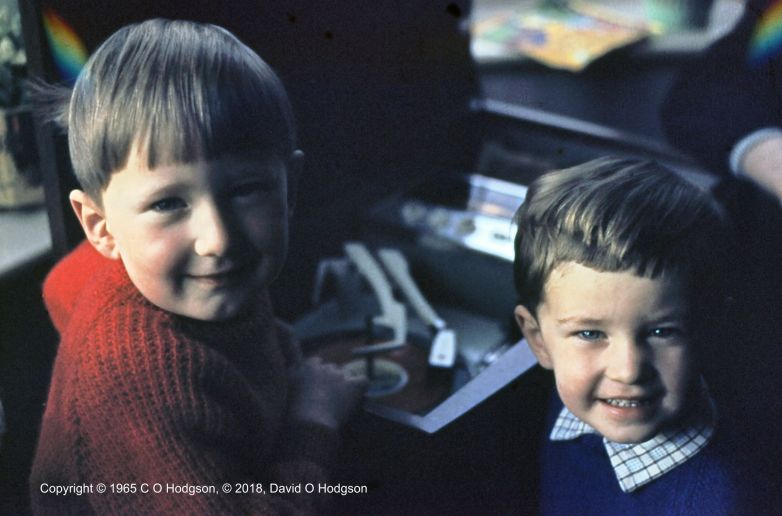 My brother and I with the Radiogram, c.1965