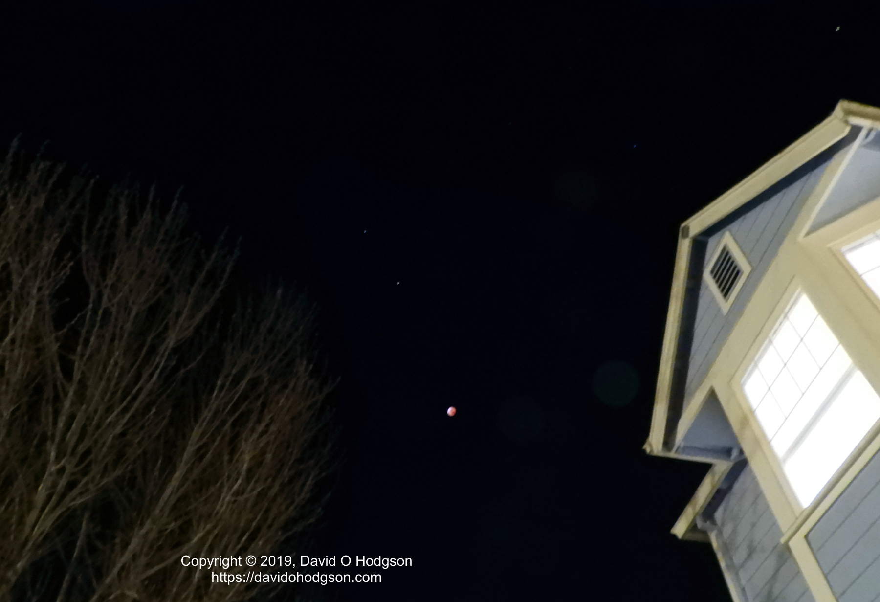 Blood Moon with Castor and Pollux