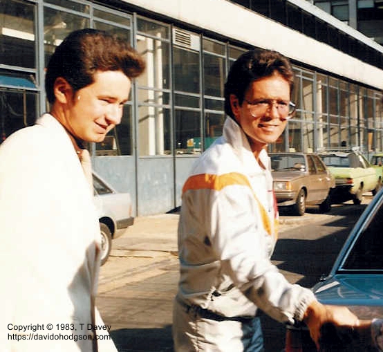 Me (left) following a video interview with Sir Cliff Richard